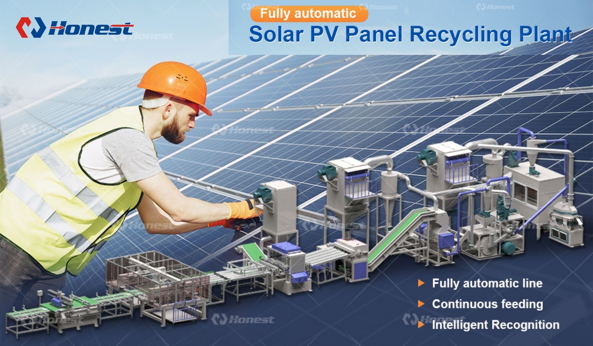 Automated Solar PV Panel Recycling Plant