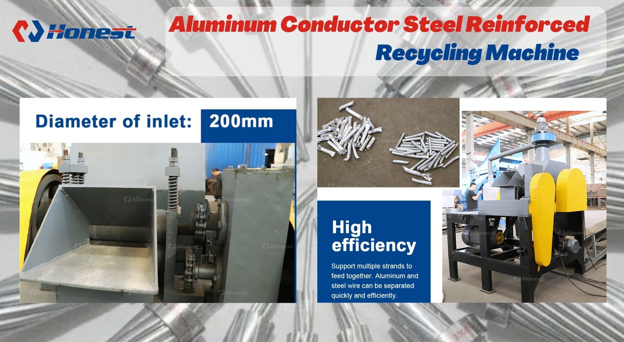 Aluminum Conductor steel Reinforced Recycling Machine