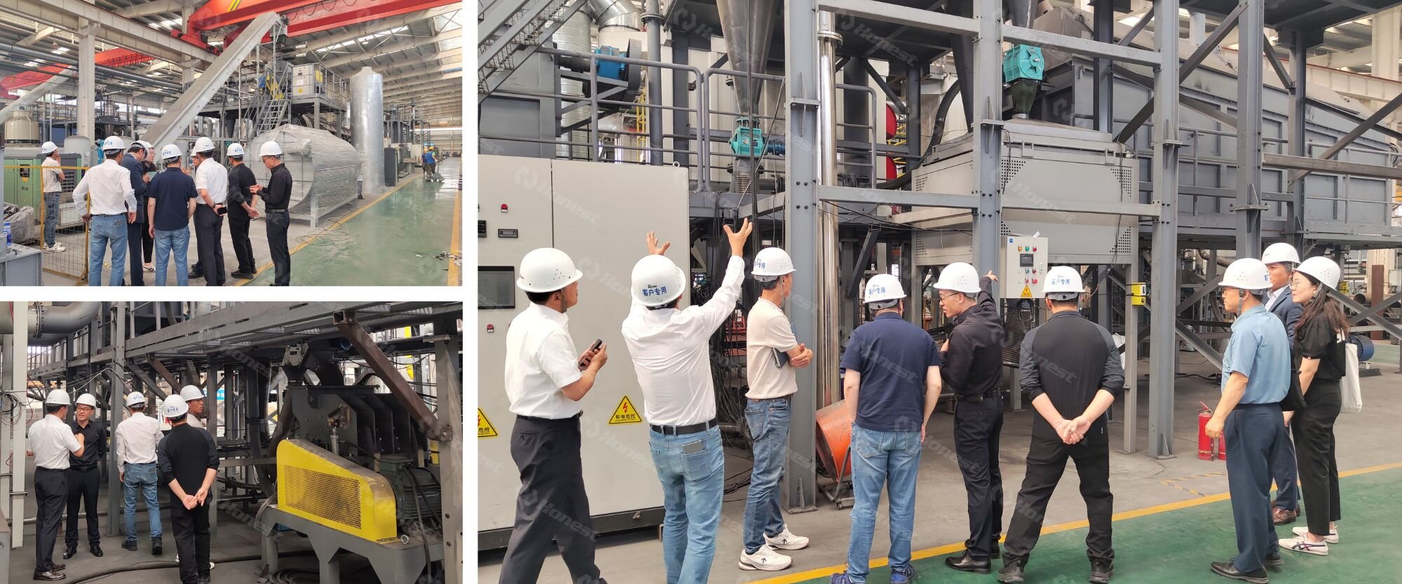 Korean customers visit the lithium battery recycling machine factory